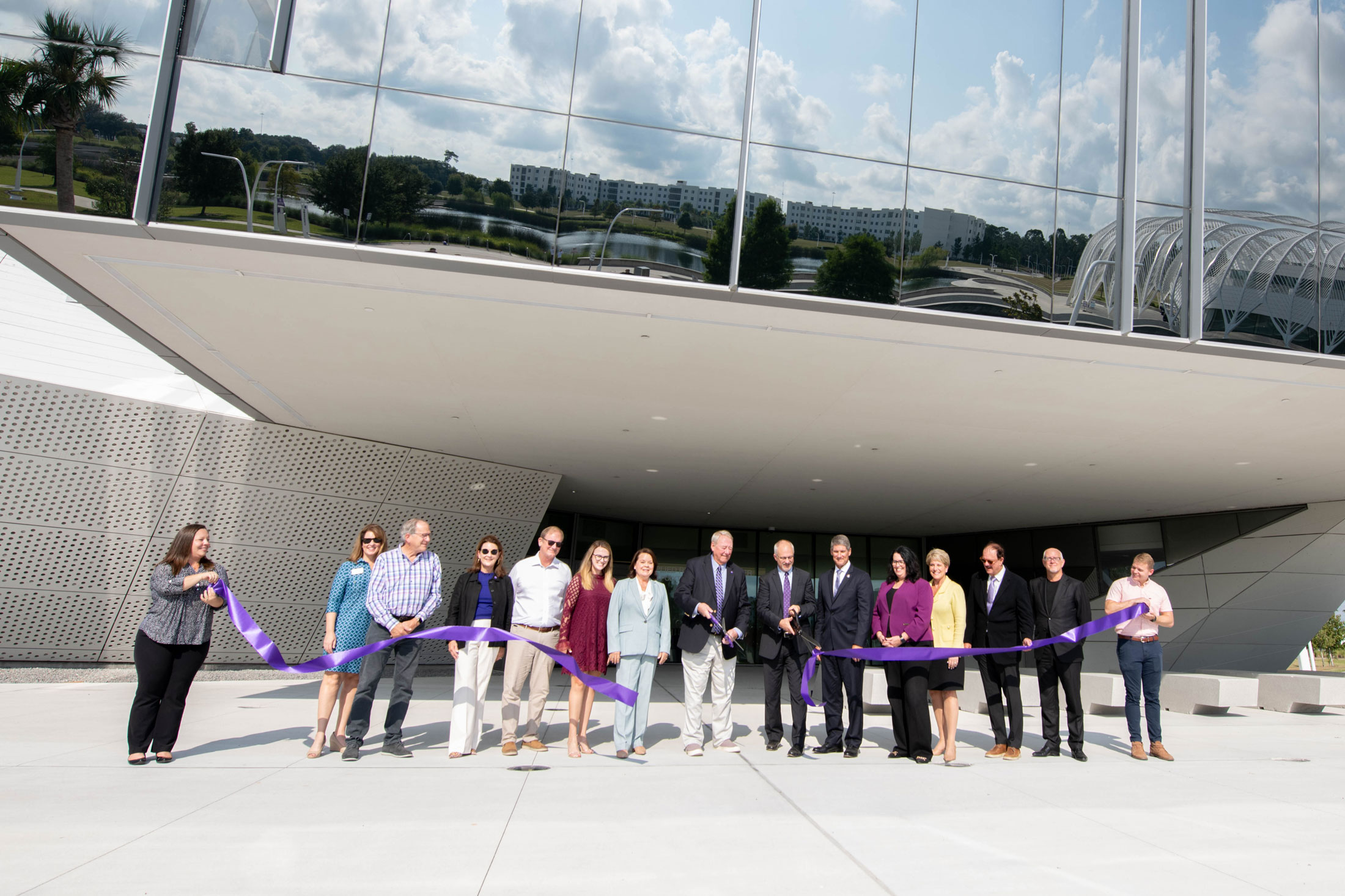 University and local leaders participated in a ribbon-cutting ceremony for the new Applied Research Center.